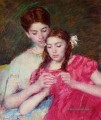 Die chrochet Lektion Mütter Kinder Mary Cassatt